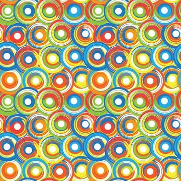 Composition of overlapping circles with a painting effect. Seamless pattern. 스톡 일러스트