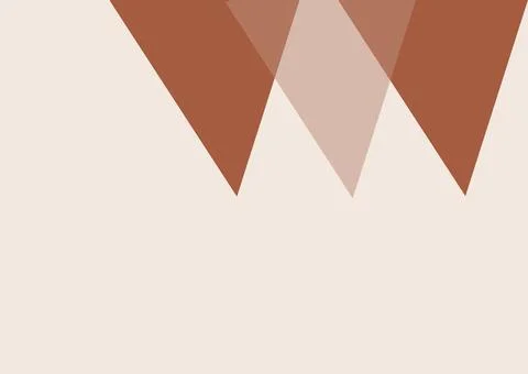 Composition of overlapping triangular shapes in browns on beige background Stock Illustration