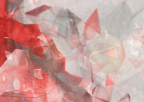 Composition of pale grey and red angular abstract forms イラスト素材