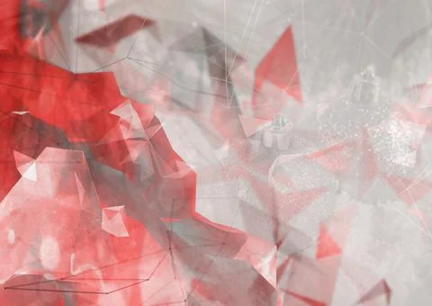 Composition of pale grey and red angular abstract forms Illustrazione stock