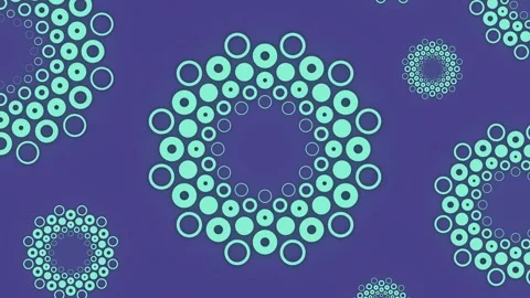 Composition with a pattern of circles and dots. 3d rendering loop animation 4K Stock Footage 264265811