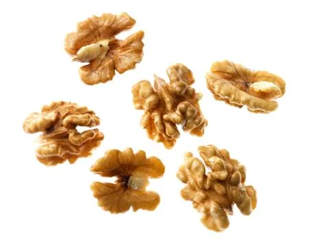 Composition of peeled fresh walnuts Stock Photos