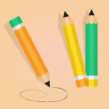 Composition of pencils. Stock Illustration