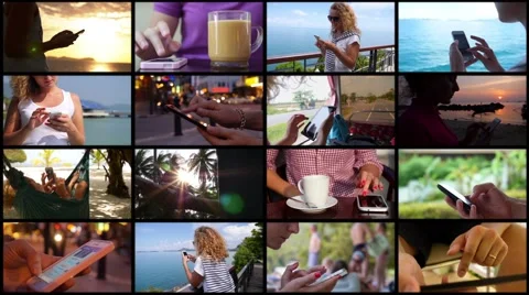 Composition of People Use Smart Phone Concept Stock Footage 53084650