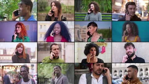 Composition of people using smartphones in everyday life. Talking with friends Stock Footage 219426943