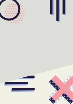 Composition of pink and black geometric shapes and patterns on diagonally Illustrazione stock