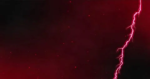 Composition of pink thunder strike over red background Stock Illustration