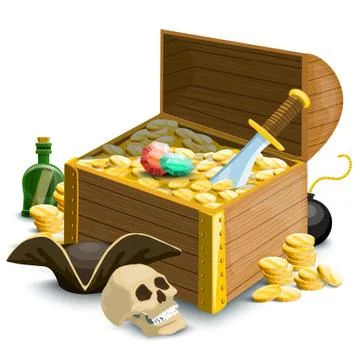 Composition with pirates accessories Stock Illustration