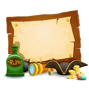 Composition with pirates accessories Stock Illustration