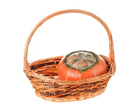 Composition of a pumpkin at the basket. Stock Photos
