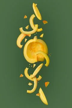 Composition with pumpkin cuts and slices Stock Photos