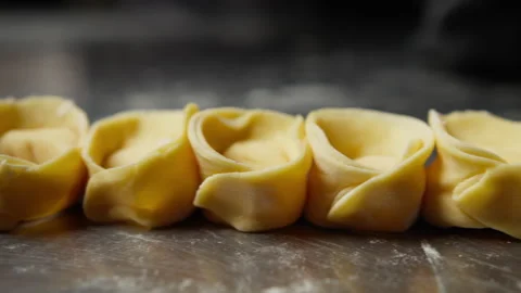 Composition Of Raw Stuffed Cappelletti Stock Footage 278676414