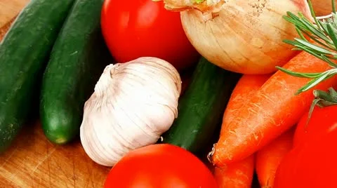 Composition with raw vegetables Vídeos de archivo 22219250