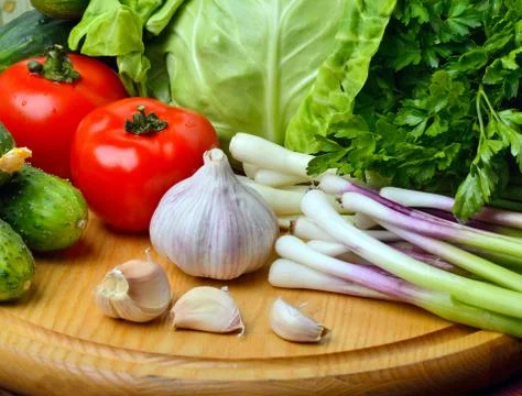 Composition with raw vegetables Stock Photos