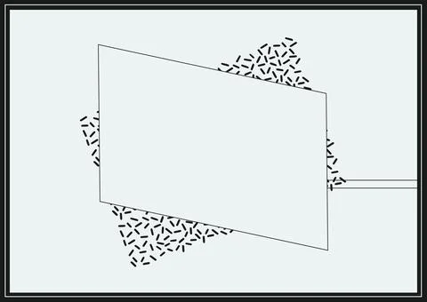 Composition of rectangle with copy space and black frame on white background Stock Illustration