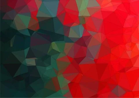 Composition with red and green geometric shapes Stock Illustration