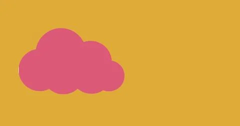 Composition of red digital cloud and copy space on yellow background Stock Illustration