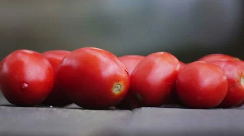 The composition of red tomatoes on the table. Stock Footage 67011394