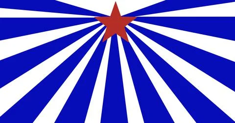 Composition of red white and blue stripes and star patterns of american flag, on Stock Illustration