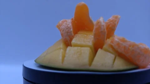 Composition of ripe fruits in motion Stock-Footage 329647997