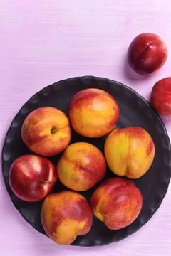 Composition of ripe peaches Foto stock