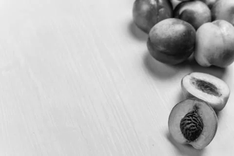 Composition of ripe peaches Stock Photos