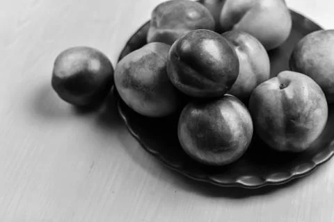 Composition of ripe peaches Stock Photos