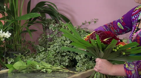 Composition of a round colored bouquet Video stock 56885576