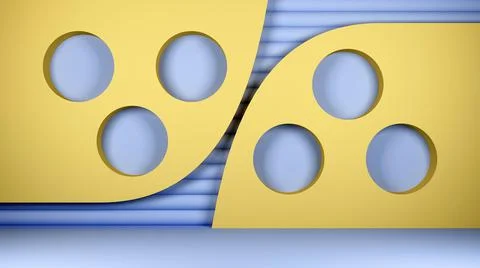 Composition with round niches in the wall Stock Illustration