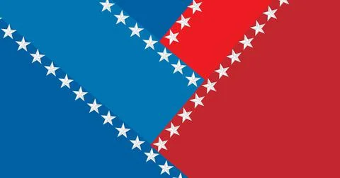 Composition of rows of white stars on blue and red rectangles of american flag 스톡 일러스트