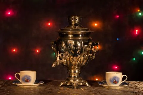 Composition with samovar Stock Photos