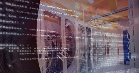 Composition of scope scanning and data processing with computer servers 写真素材
