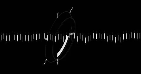 Composition of scope scanning with online security padlock icon Stock Illustration