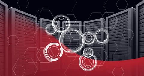 Composition of scopes scanning and data processing over computer servers Stock Illustration