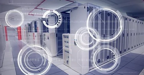 Composition of scopes scanning and data processing over computer servers 스톡 사진