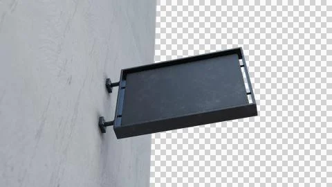 Composition of sign on wall with copy space on transparent background Stock Photos