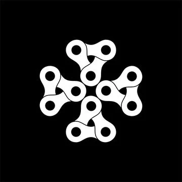 Composition of the Silhouette of the Chain Stock Illustration