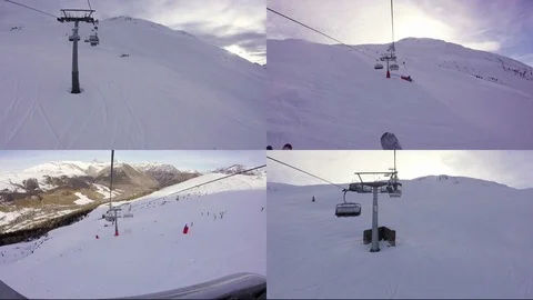 Composition of Skilift Pont of View, Alps Stock Footage 71352372
