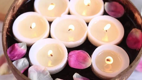 Composition for spa cabinet, top view Stock Footage 234797068