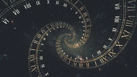 The composition of the space of time, the flight in space in a spiral of Roma Stock Photos