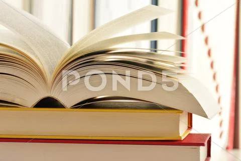 Composition with stack of books Stock Photos