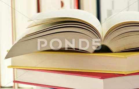 Composition with stack of books Stock Photos