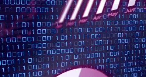 Composition of statistics, data processing with binary coding 스톡 일러스트