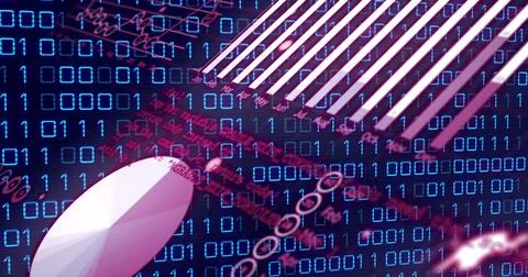 Composition of statistics, data processing with binary coding Stockillustratie