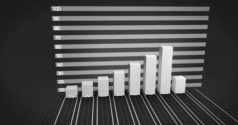 Composition of statistics with data processing in monochrome Stock Illustration
