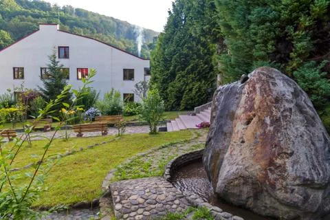 The composition of the stone in the villa Stock Photos