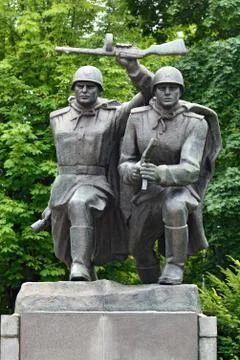 Composition Storm. Memorial to 1200 guards, Kaliningrad, Russia Stock Photos