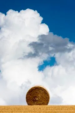 Composition Straw Bale Morvan Stock Photos