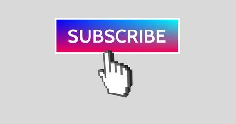 Composition of subscribe text with cursor on grey background Ilustração Stock