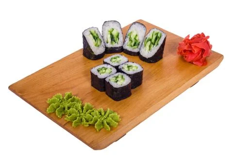 Composition of sushi with cucumber Stock Photos